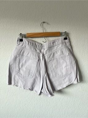 Topshop Pastel Purple Denim High-Waist Shorts